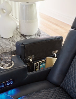 Fyne-Dyme Power Reclining Loveseat with Console - Home And Beyond