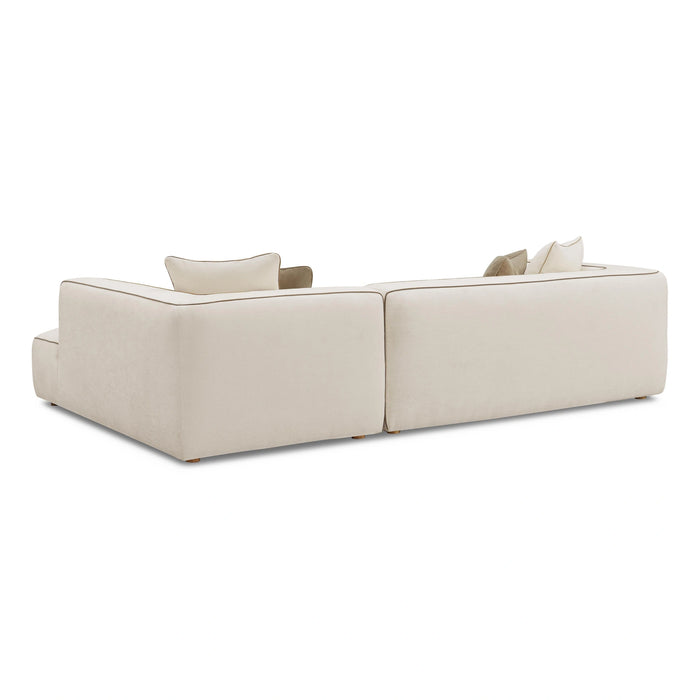 Tristine 2-Piece Cream Contract-Grade Linen L-Shaped Sectional