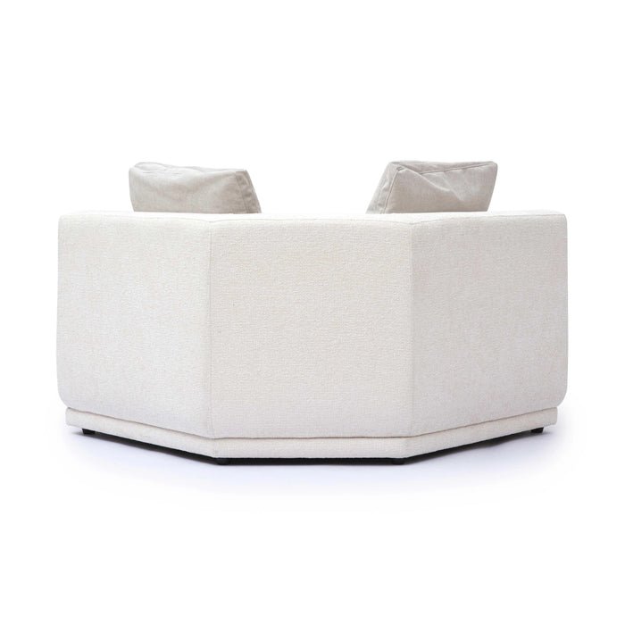 Perry Cream Performance Chenille Modular Wedge Corner Chair