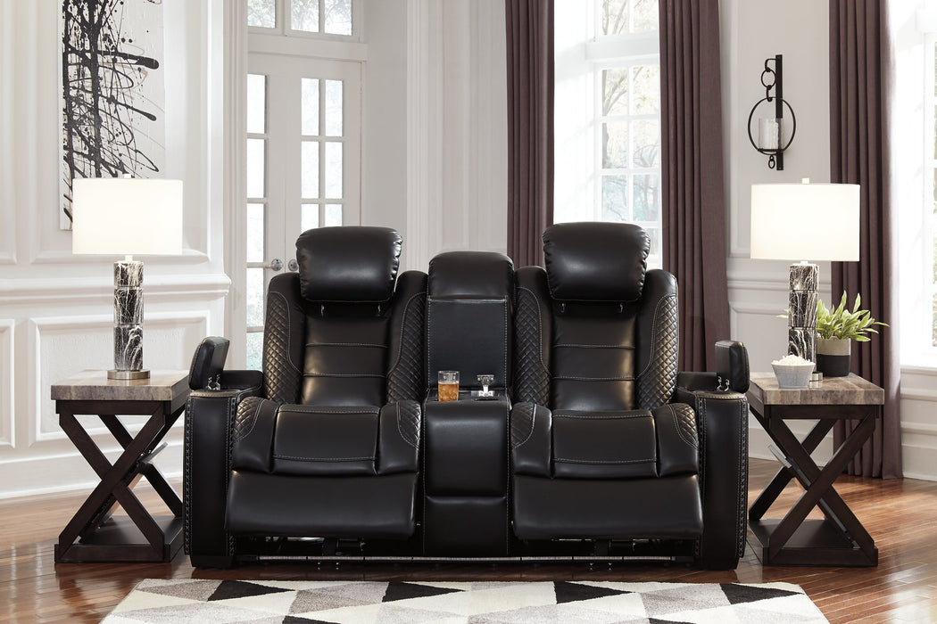 Party Time Power Reclining Loveseat with Console - Home And Beyond