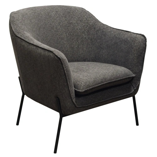 Status Accent Chair in Grey Fabric with Metal Leg