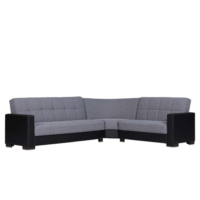 Ottomanson Armada Collection Upholstered Convertible Sectional with Storage