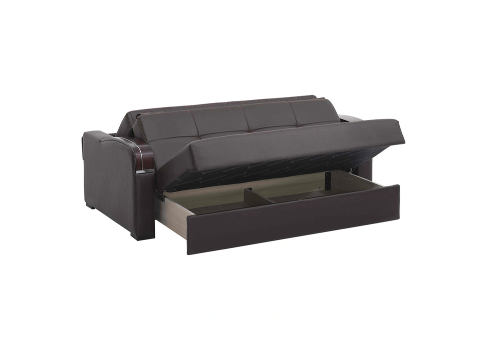 Ottomanson Sleep Plus Collection Upholstered Convertible Sofabed with Storage