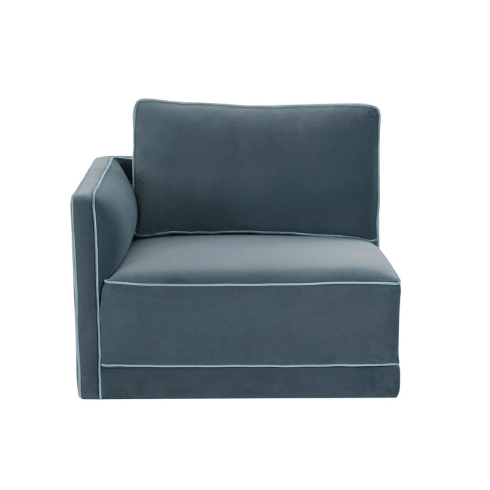 Willow Performance Velvet Modular LAF Corner Chair
