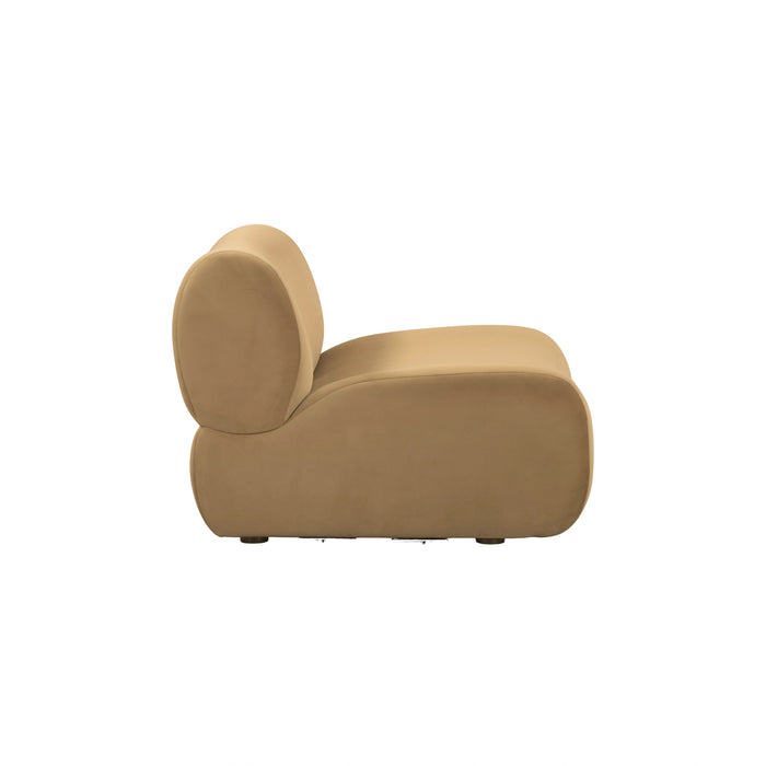 Zenith Latte Brown Performance Velvet Armless Chair