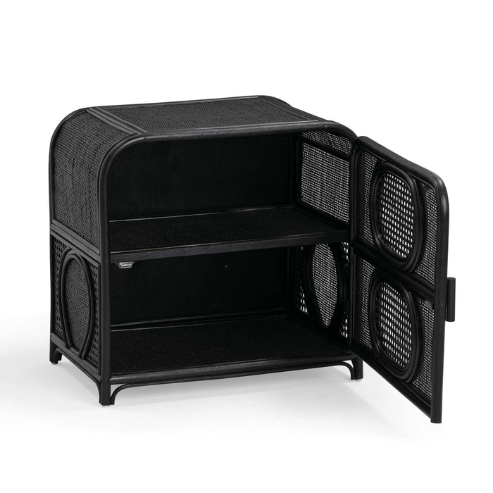 Tina 27" Rattan Nightstand With Storage