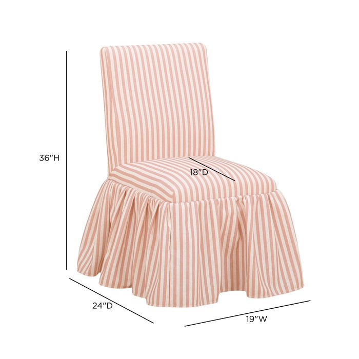 Gertrude Striped Performance Linen Skirted Dining Chair