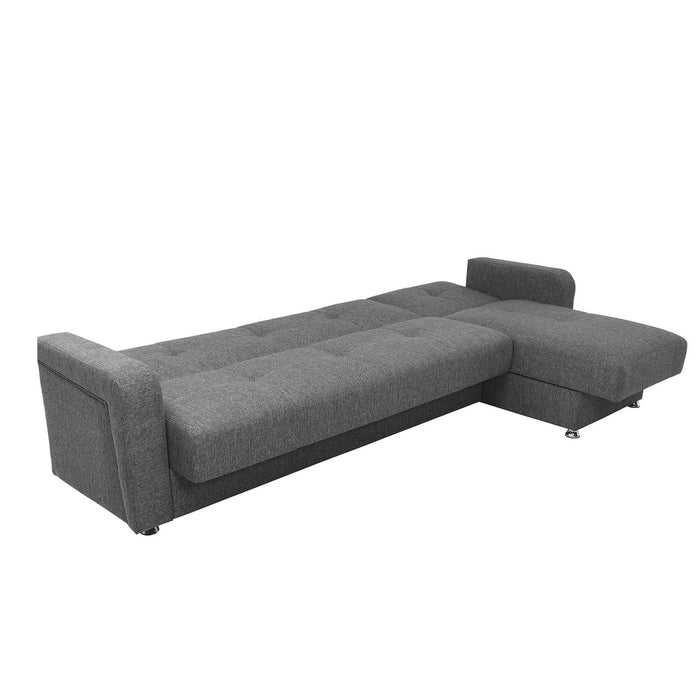 Ottomanson Harmony Collection Upholstered Convertible Sectional with Storage