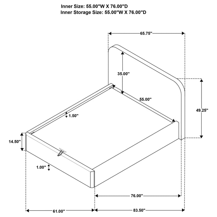 Anders Upholstered Storage Lift Platform Bed