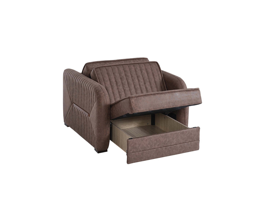 Ottomanson Speedy Collection Upholstered Convertible Armchair with Storage