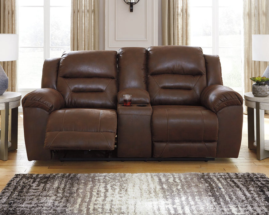 Stoneland Reclining Loveseat with Console - Home And Beyond