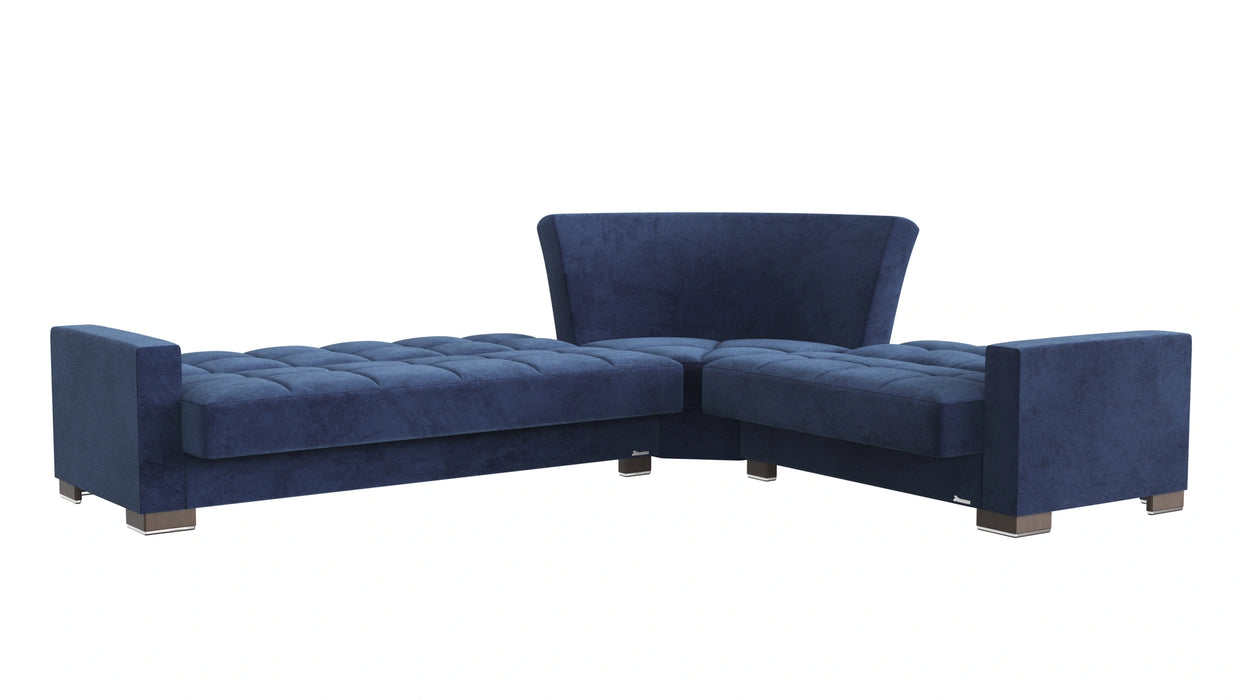 Ottomanson Armada Collection Upholstered Convertible Sectional with Storage