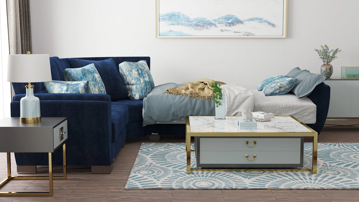 Ottomanson Armada Air Collection Upholstered Convertible Sectional with Storage