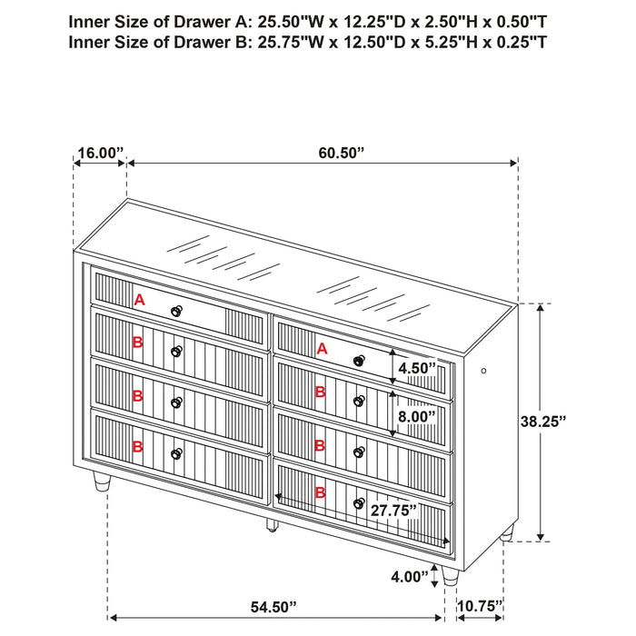 Ravenne Velvet Upholstered LED Bedroom Set