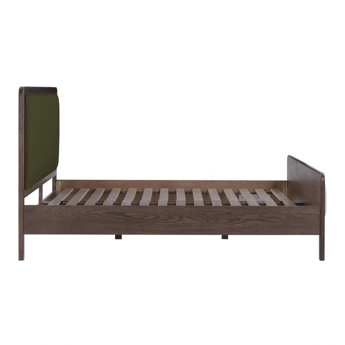 Hella Contract-Grade Velvet and Ash Wood Bed