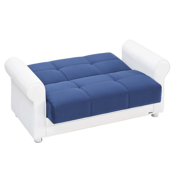 Ottomanson Avalon Collection Upholstered Convertible Loveseat with Storage