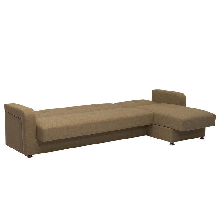 Ottomanson Harmony Collection Upholstered Convertible Chaise Lounge with Storage