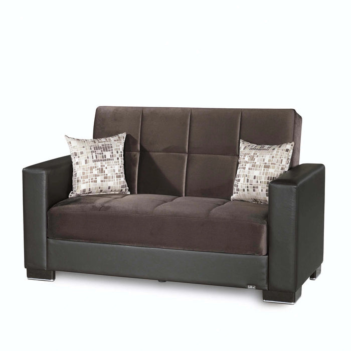 Ottomanson Armada Collection Upholstered Convertible Loveseat with Storage