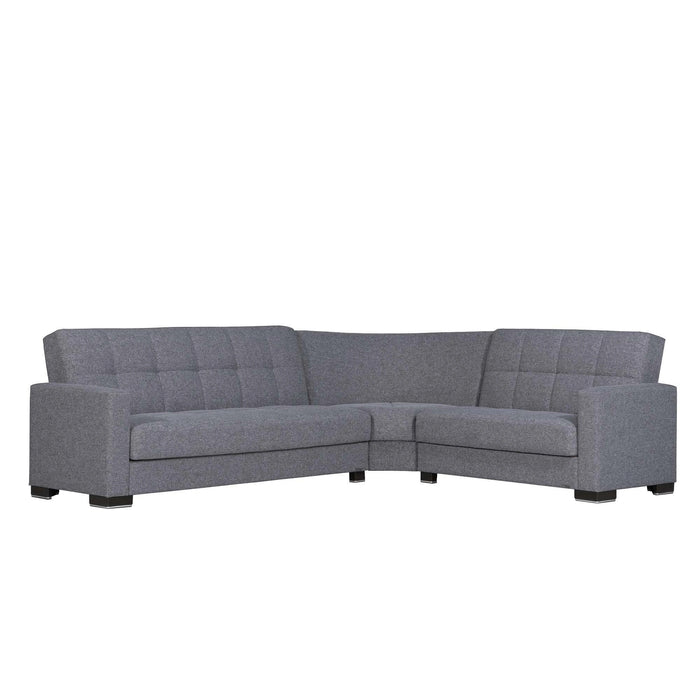 Ottomanson Armada Collection Upholstered Convertible Sectional with Storage