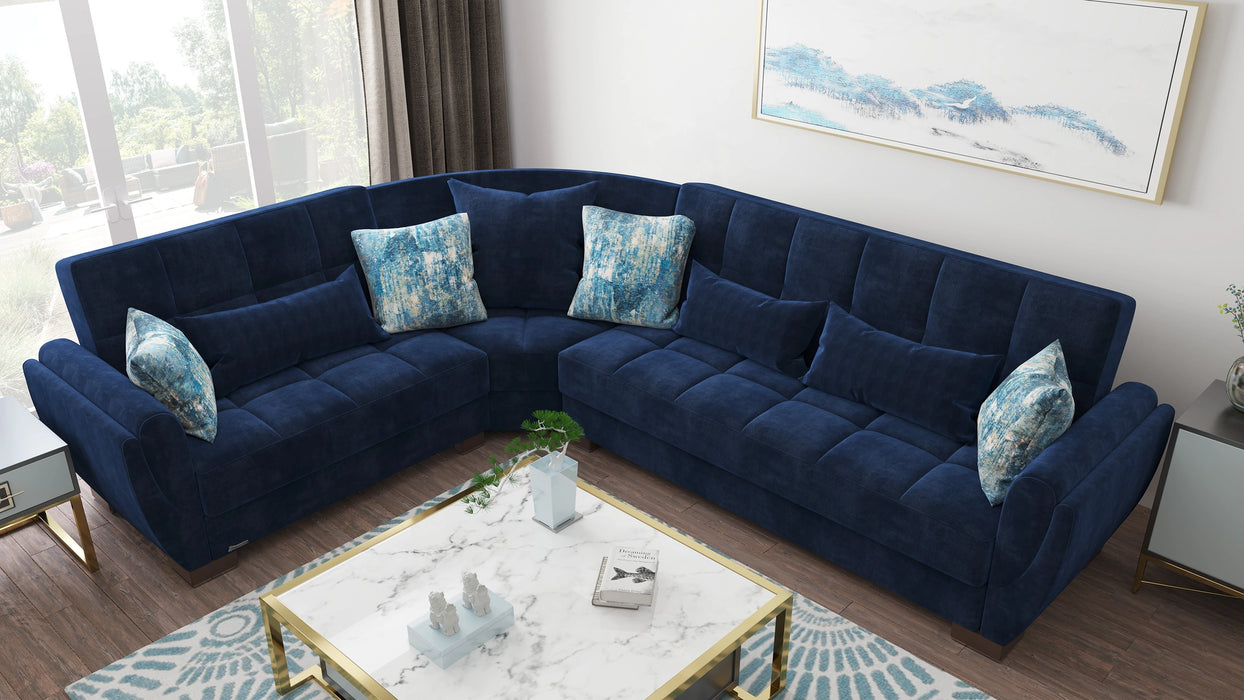 Ottomanson Armada Air Collection Upholstered Convertible Sectional with Storage