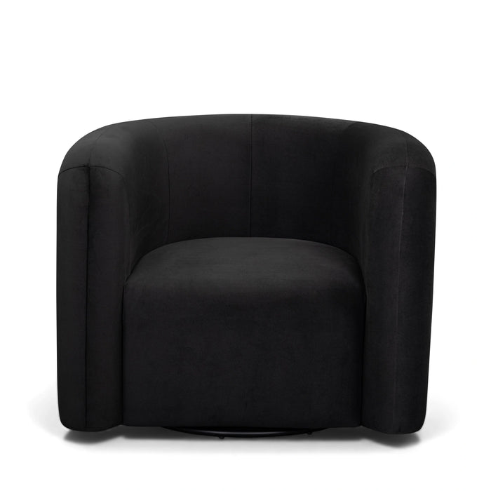 Curves Performance Velvet Swivel Accent Chair