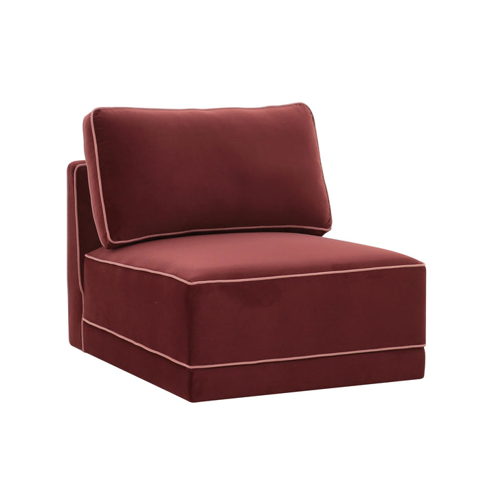 Willow Performance Velvet Modular Armless Chair