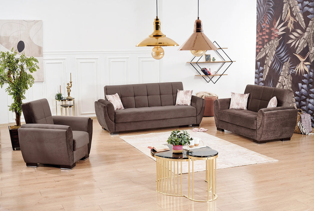 Ottomanson Armada Air Collection Upholstered Convertible Loveseat with Storage
