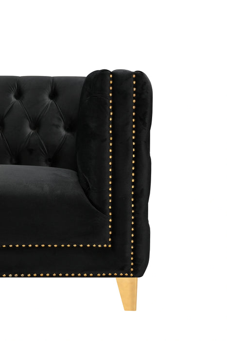 Michelle Black Velvet Sofa