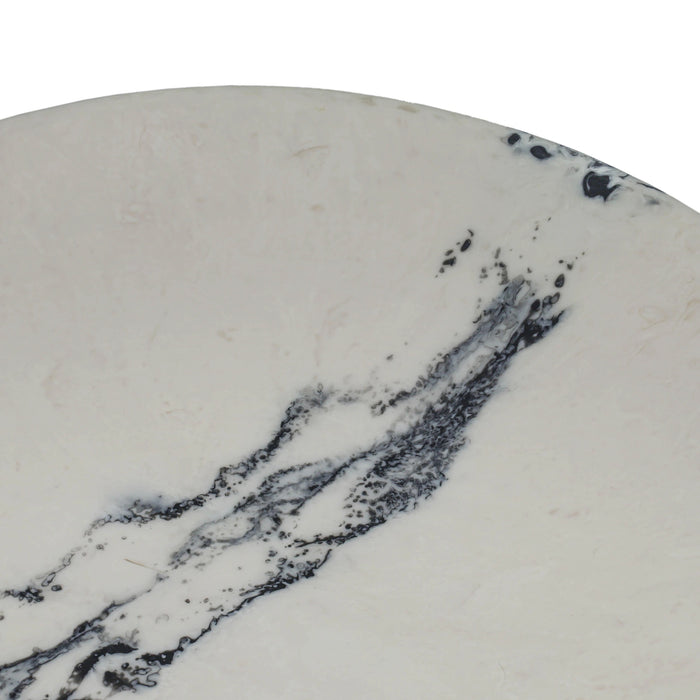 Ikani Black &amp; White Resin Serving Plate