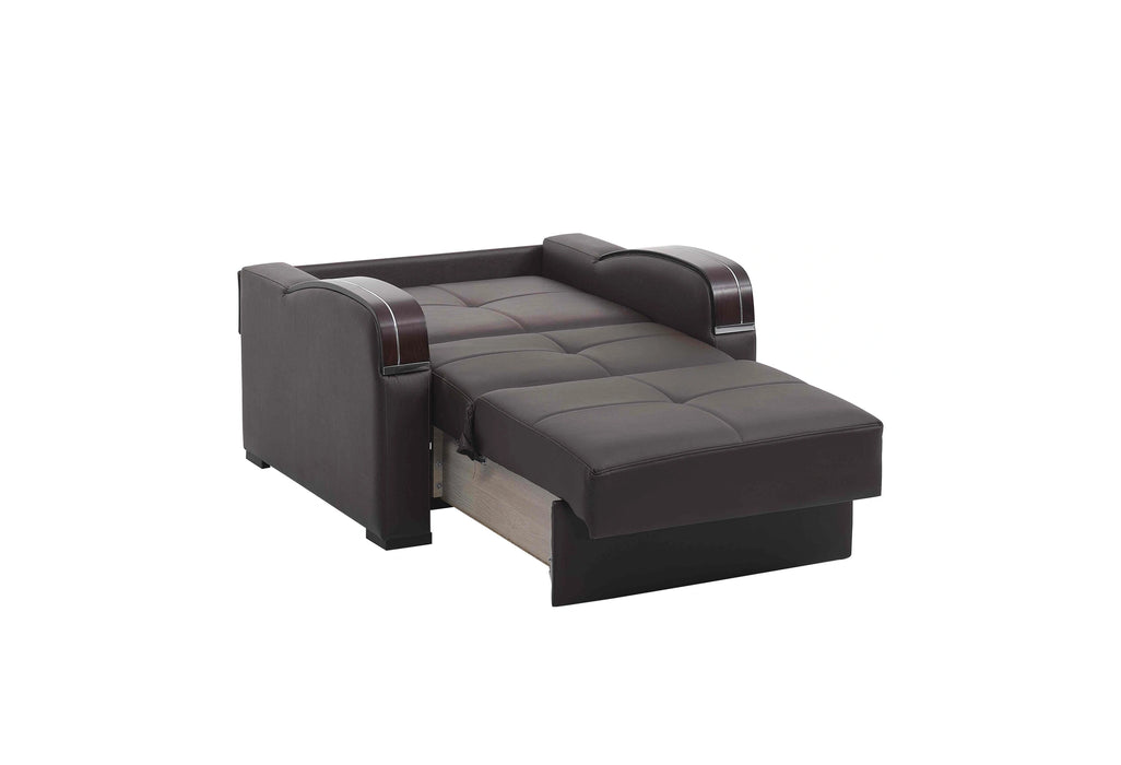 Ottomanson Sleep Plus Collection Upholstered Convertible Armchair with Storage