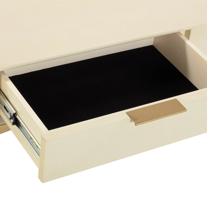 Pesce 59" Faux Shagreen 3-Drawer Console Table