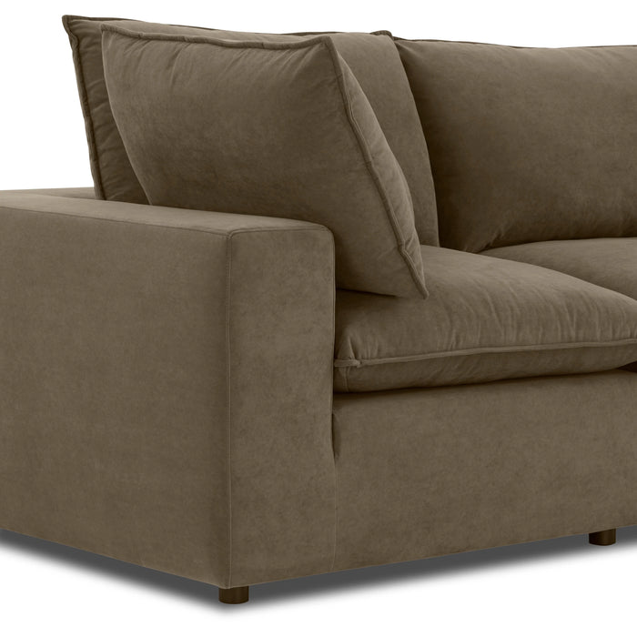 Cali 120" Chocolate Brown Performance Velvet Modular Sofa