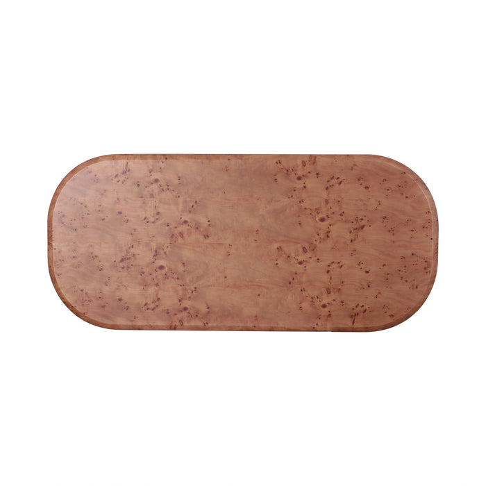 Gladyss 87" Brown Burl Oval Dining Table
