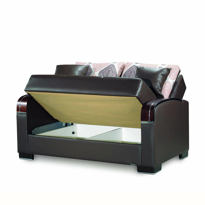 Ottomanson Mobimax Collection Upholstered Convertible Loveseat with Storage