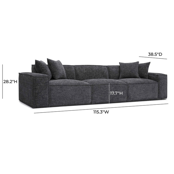 Mindy 115" Performance Chenille Basketweave Modular Sofa