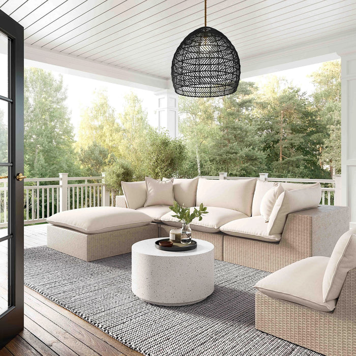 Cali 4-Piece Natural Wicker Outdoor Modular Sectional
