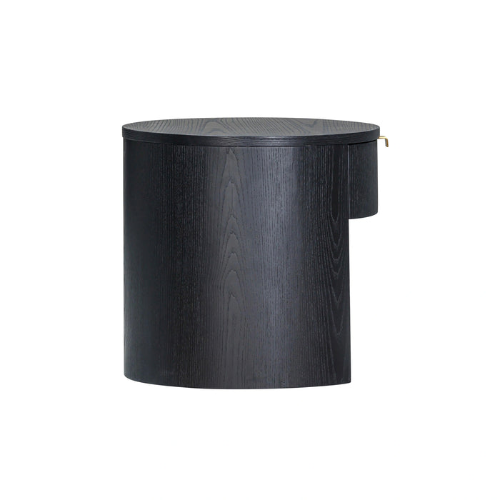 Marlow 19" Wood Round Nightstand With Drawer