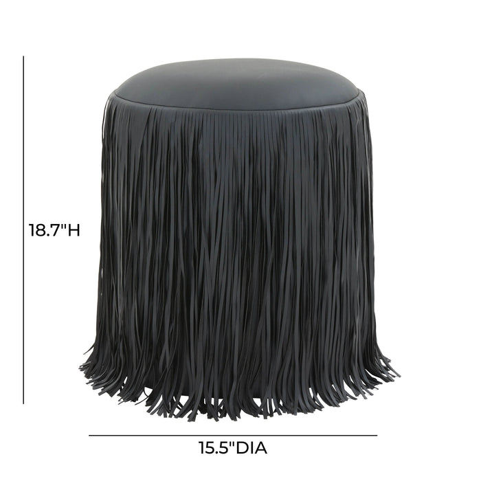 Shag Me Performance Vegan Leather Ottoman