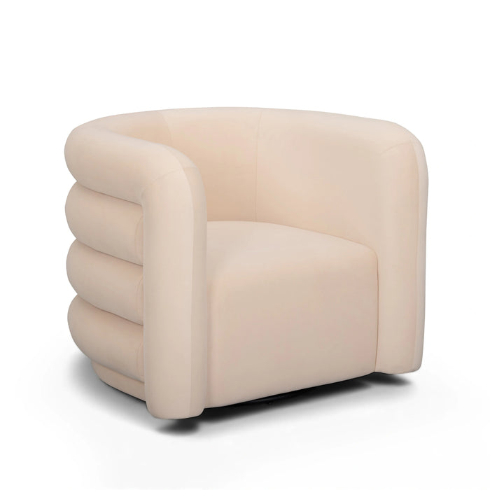 Curves Performance Velvet Swivel Accent Chair