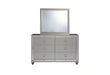 Riley Silver Queen Bed, Dresser, Mirror and 2 Nightstands