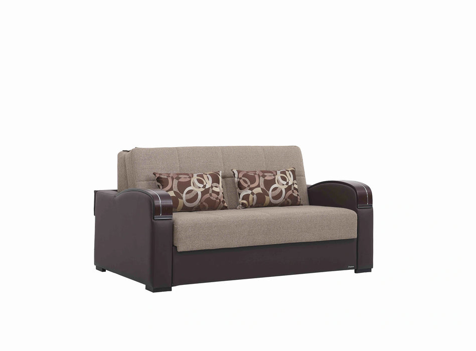 Ottomanson Sleep Plus Collection Upholstered Convertible Loveseat with Storage