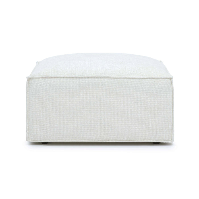 Mindy Performance Chenille Basketweave Ottoman