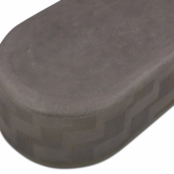 Suraya 55" Indoor/Outdoor Concrete Rounded Coffee Table