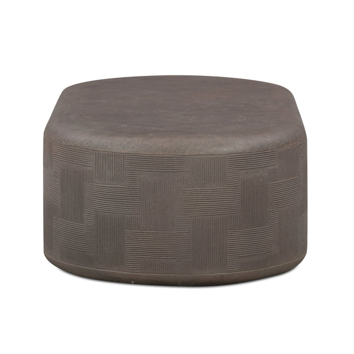 Suraya 55" Indoor/Outdoor Concrete Rounded Coffee Table