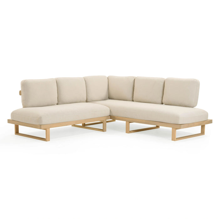 Evan 2-Piece Cream Performance Fabric Outdoor L-Shaped Sectional