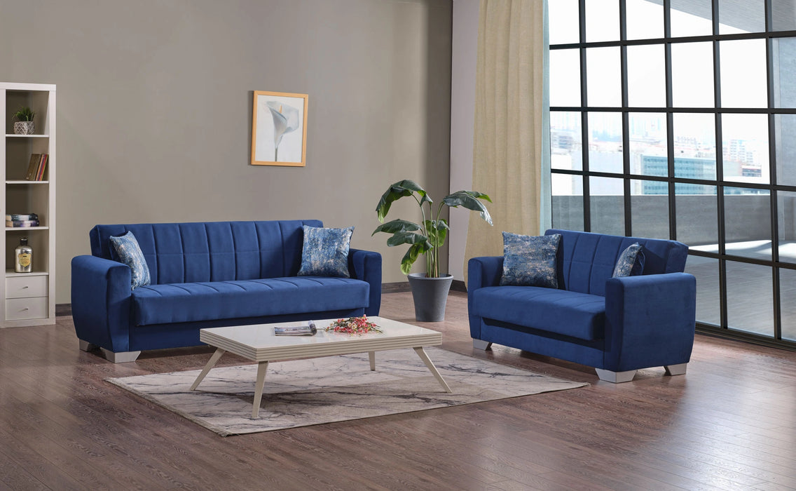 Ottomanson Barato Collection Upholstered Convertible Loveseat with Storage
