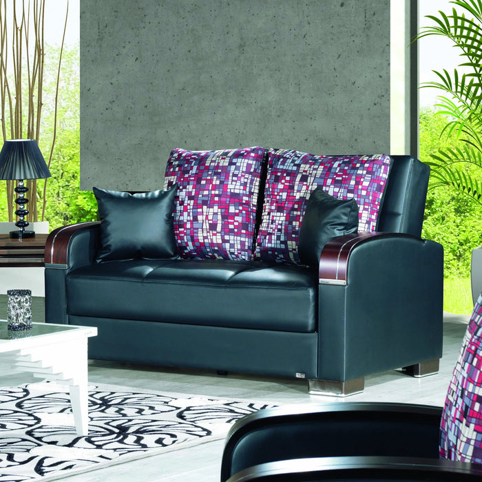 Ottomanson Mobimax Collection Upholstered Convertible Loveseat with Storage