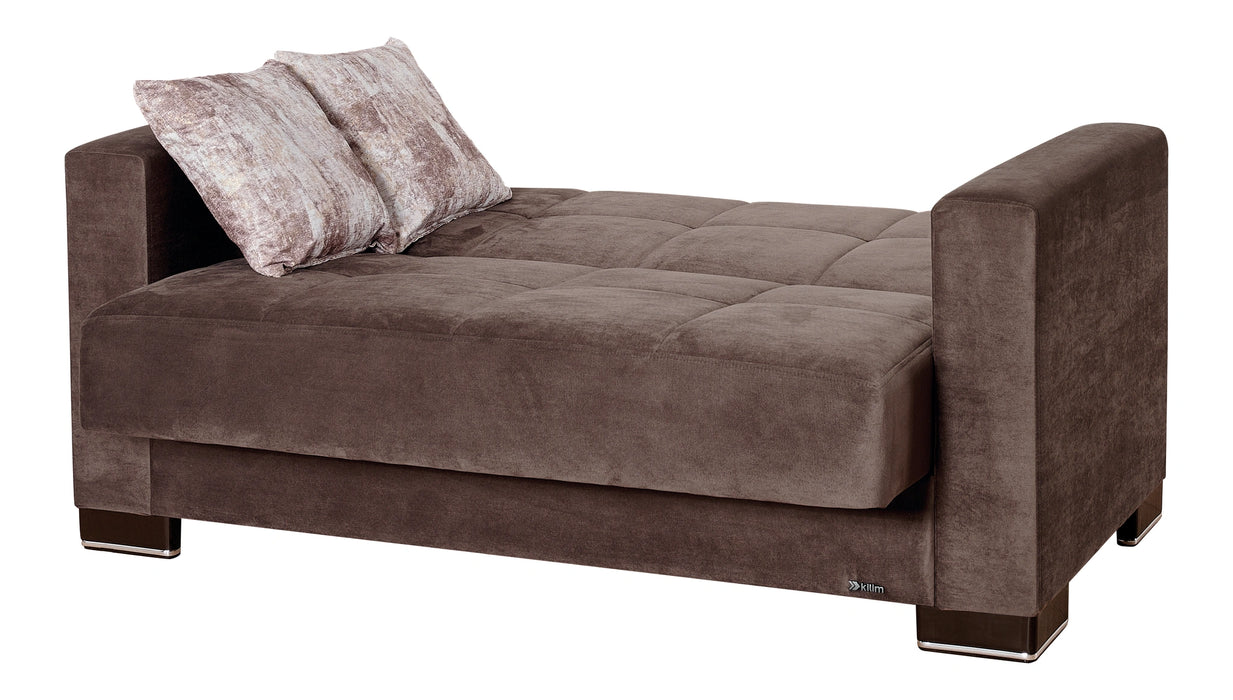 Ottomanson Armada Collection Upholstered Convertible Loveseat with Storage