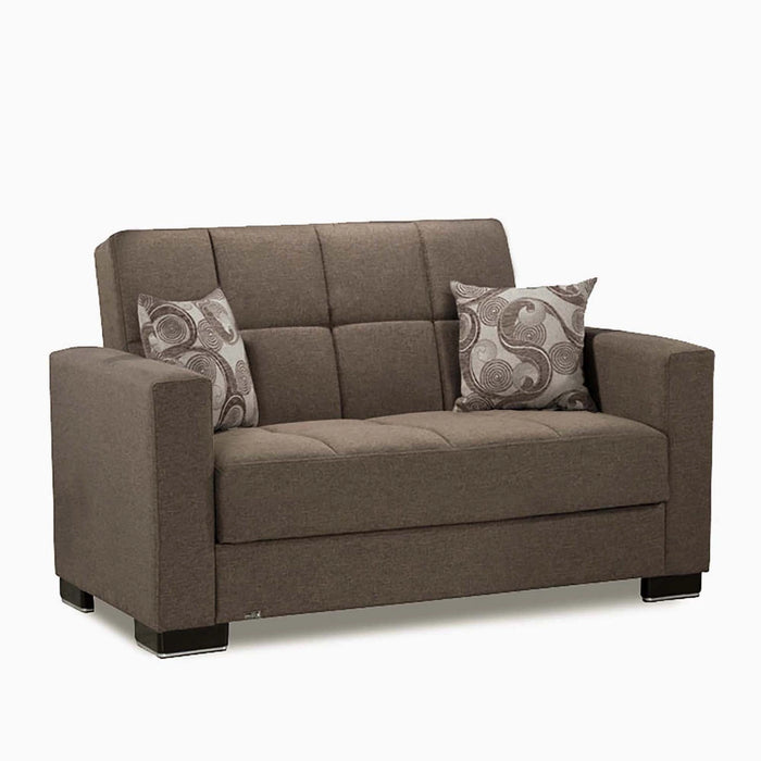 Ottomanson Armada Collection Upholstered Convertible Loveseat with Storage