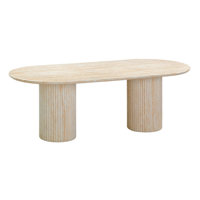Brut 86" Concrete Patterned Indoor/Outdoor 86" Oval Dining Table